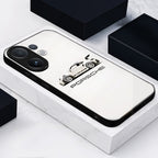 Vivo V60 5G Premium Acrylic Shockproof Glass Back Case (White Porsche)