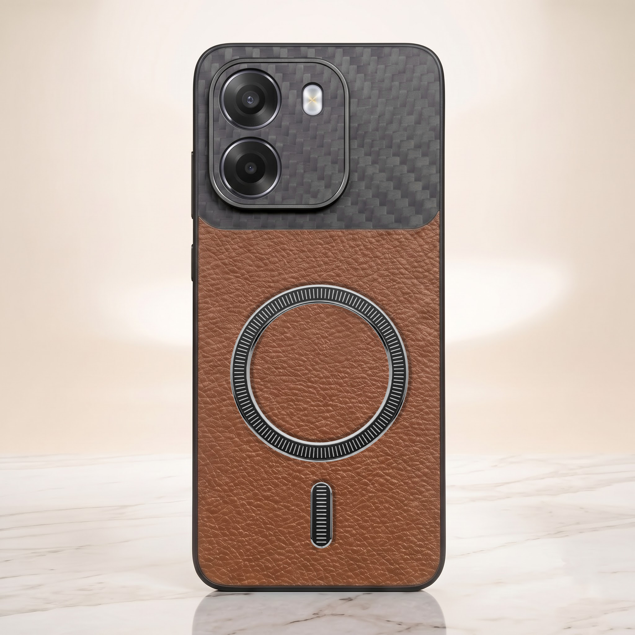 Oppo K14 5G Carbon Fiber Leather Hybrid MagSafe Magnetic Case