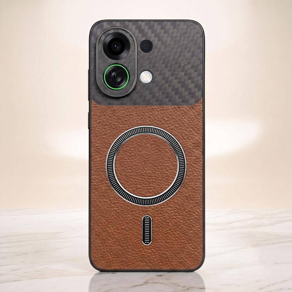 Oppo K13 Turbo 5G Carbon Fiber Leather Hybrid MagSafe Magnetic Case