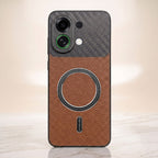Oppo K13 Turbo 5G Carbon Fiber Leather Hybrid MagSafe Magnetic Case