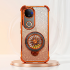 Vivo V50 5G Stress Buster Wheel Rotating Shimmer Airbag Cosmic Orange Case