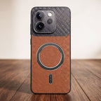 Oppo Reno 15 Pro Mini 5G Carbon Fiber Leather Hybrid MagSafe Magnetic Case