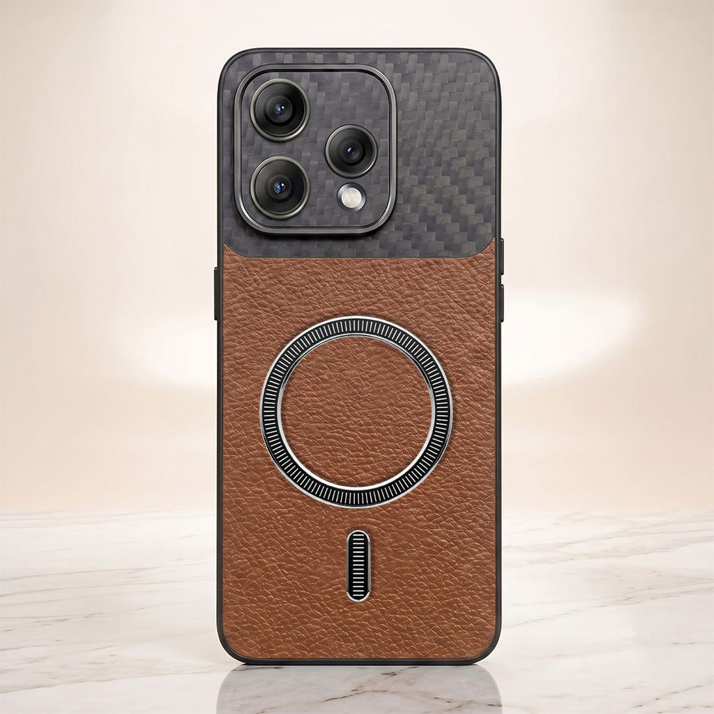 Oppo Reno 15 5G Carbon Fiber Leather Hybrid MagSafe Magnetic Case