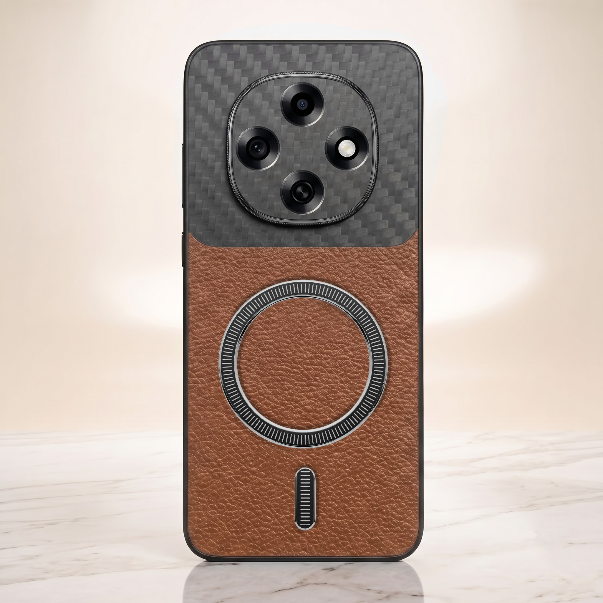 Oppo F31 Pro 5G Carbon Fiber Leather Hybrid MagSafe Magnetic Case