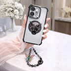Oppo Reno 14 5G Transparent Airbag Butterfly Stand Case with Charm Strap