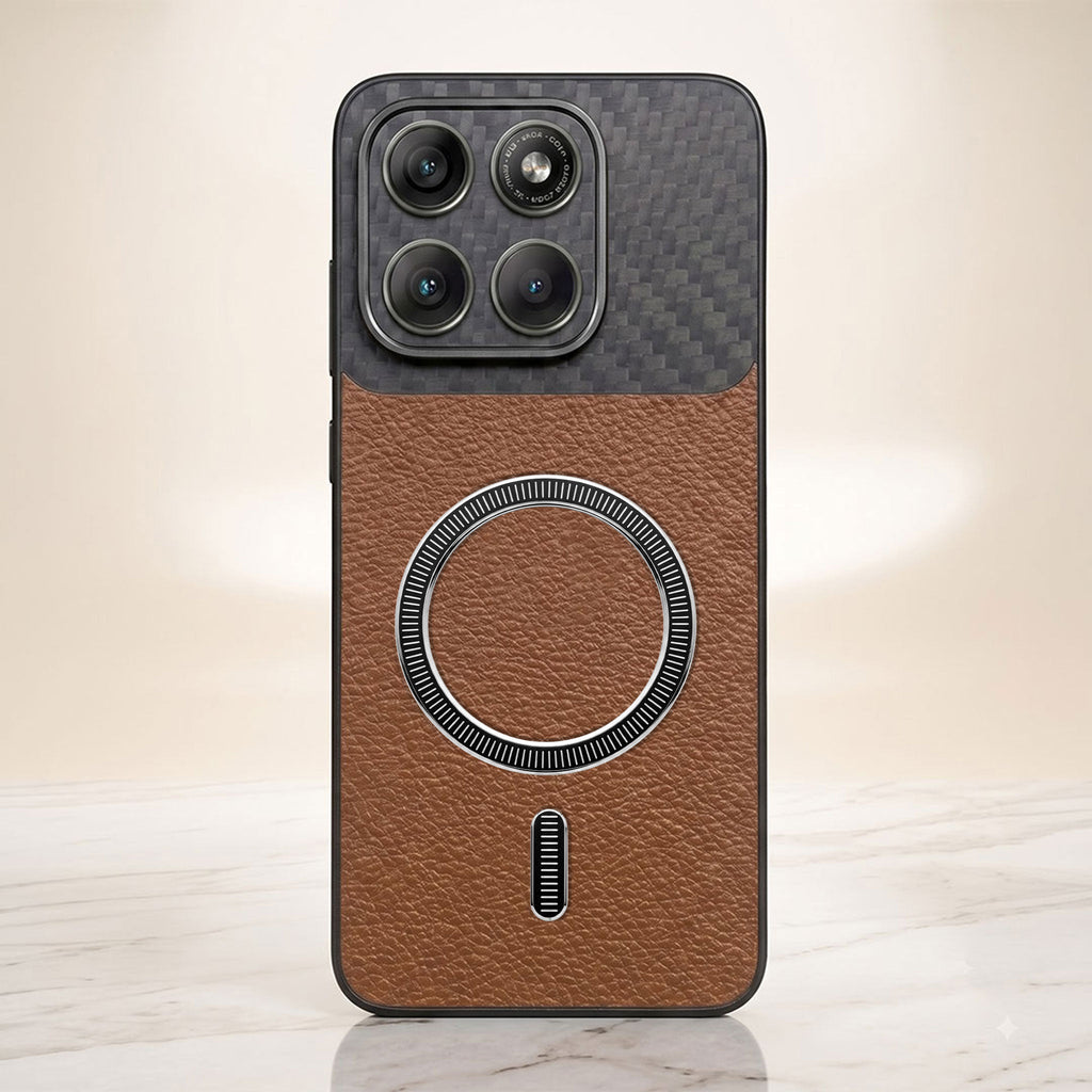 Motorola Edge 70 Fusion 5G Carbon Fiber Leather Hybrid MagSafe Magnetic Case