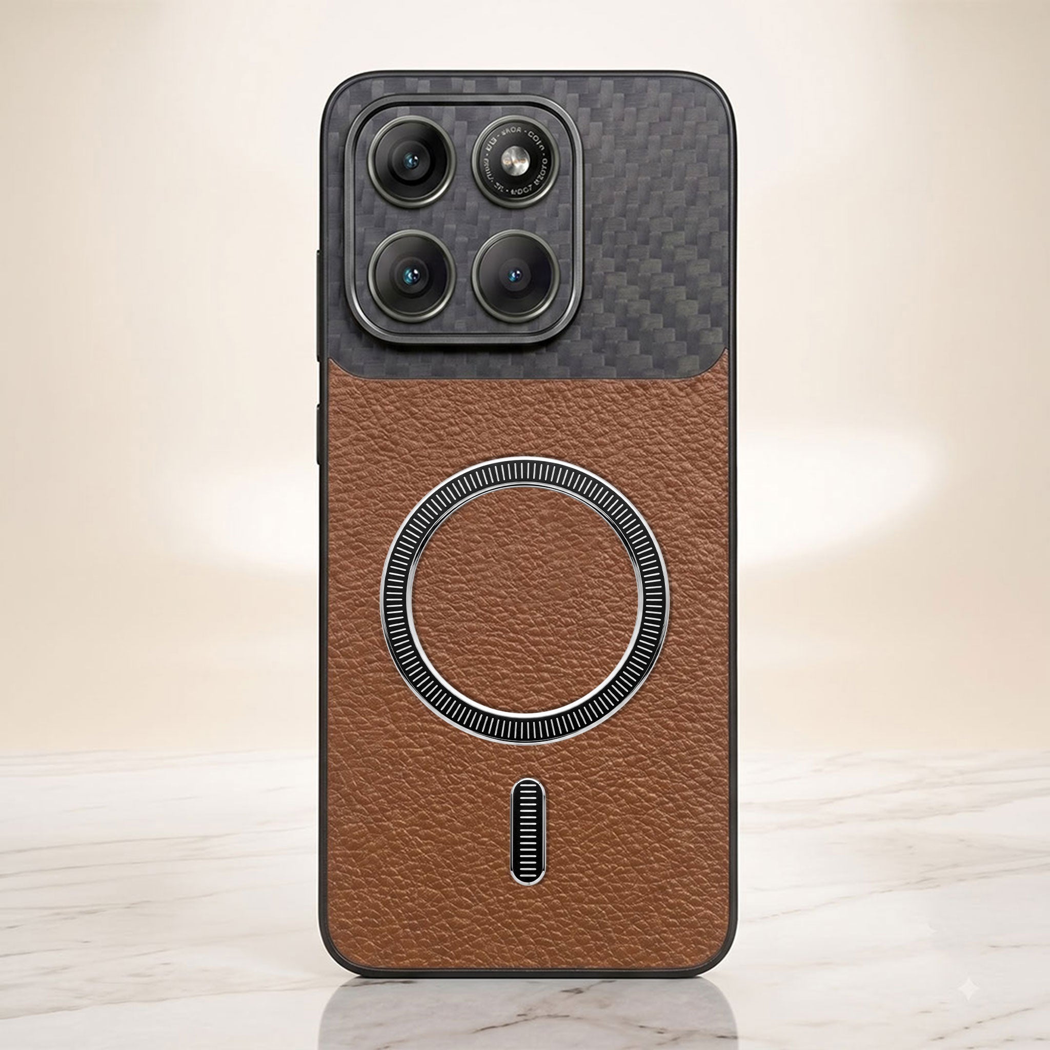 Motorola Edge 70 Fusion 5G Carbon Fiber Leather Hybrid MagSafe Magnetic Case