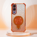 Vivo V70 FE 5G Invincible Bracket Ring Stand Shimmer Airbag Cosmic Orange Case