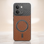 Vivo T5X 5G Carbon Fiber Leather Hybrid MagSafe Magnetic Case