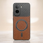 Vivo T5 Pro 5G Carbon Fiber Leather Hybrid MagSafe Magnetic Case