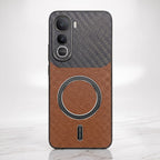 Vivo Y400 Pro 5G Carbon Fiber Leather Hybrid MagSafe Magnetic Case