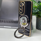 black with gold plated edges oppo reno 12 pro cover