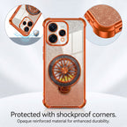 Oppo Reno 15 5G Stress Buster Wheel Rotating Shimmer Airbag Cosmic Orange Case