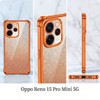 Oppo Reno 15 Pro Mini 5G Luxury Shockproof Shimmer Airbag Cosmic Orange Case