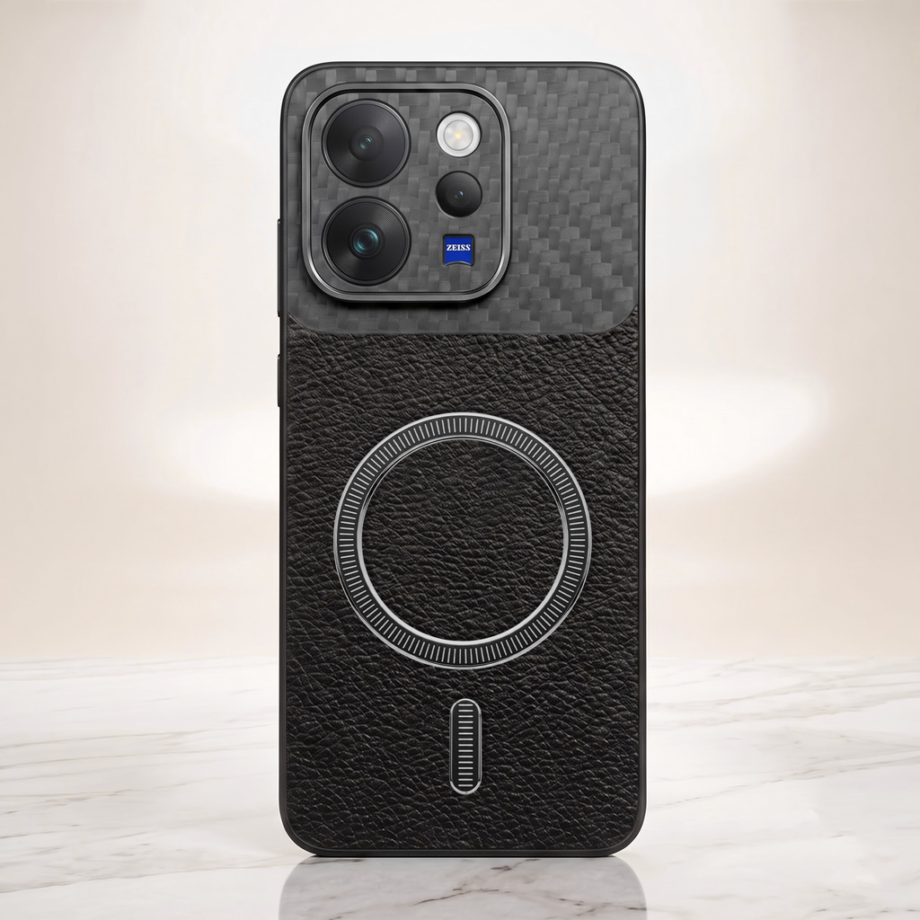 Vivo V70 5G Carbon Fiber Leather Hybrid MagSafe Magnetic Case