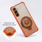 Samsung Galaxy A36 5G Stress Buster Wheel Rotating Shimmer Airbag Cosmic Orange Case