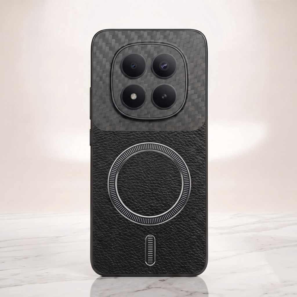 Redmi Note 15 Pro+ 5G Carbon Fiber Leather Hybrid MagSafe Magnetic Case