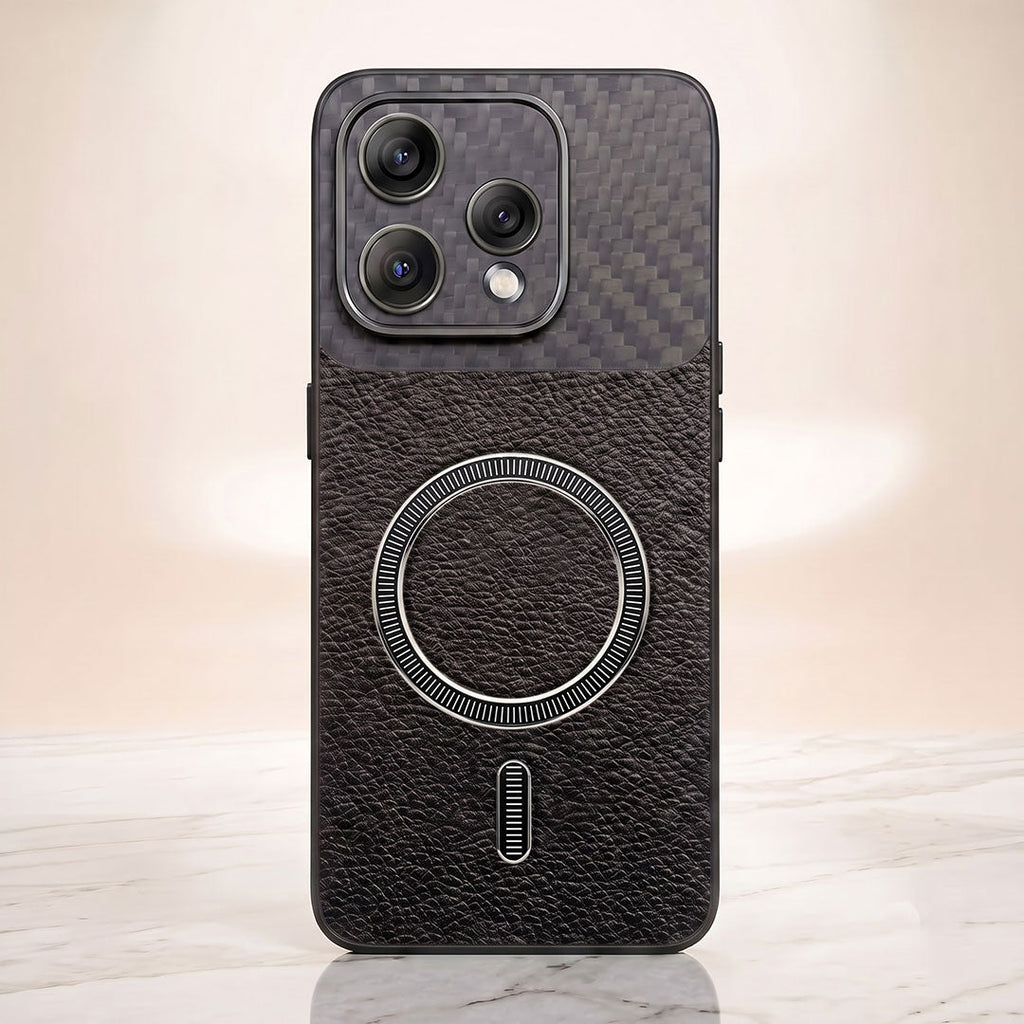 Oppo Reno 15 5G Carbon Fiber Leather Hybrid MagSafe Magnetic Case