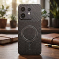 Oppo Reno 16 5G Carbon Fiber Leather Hybrid MagSafe Magnetic Case