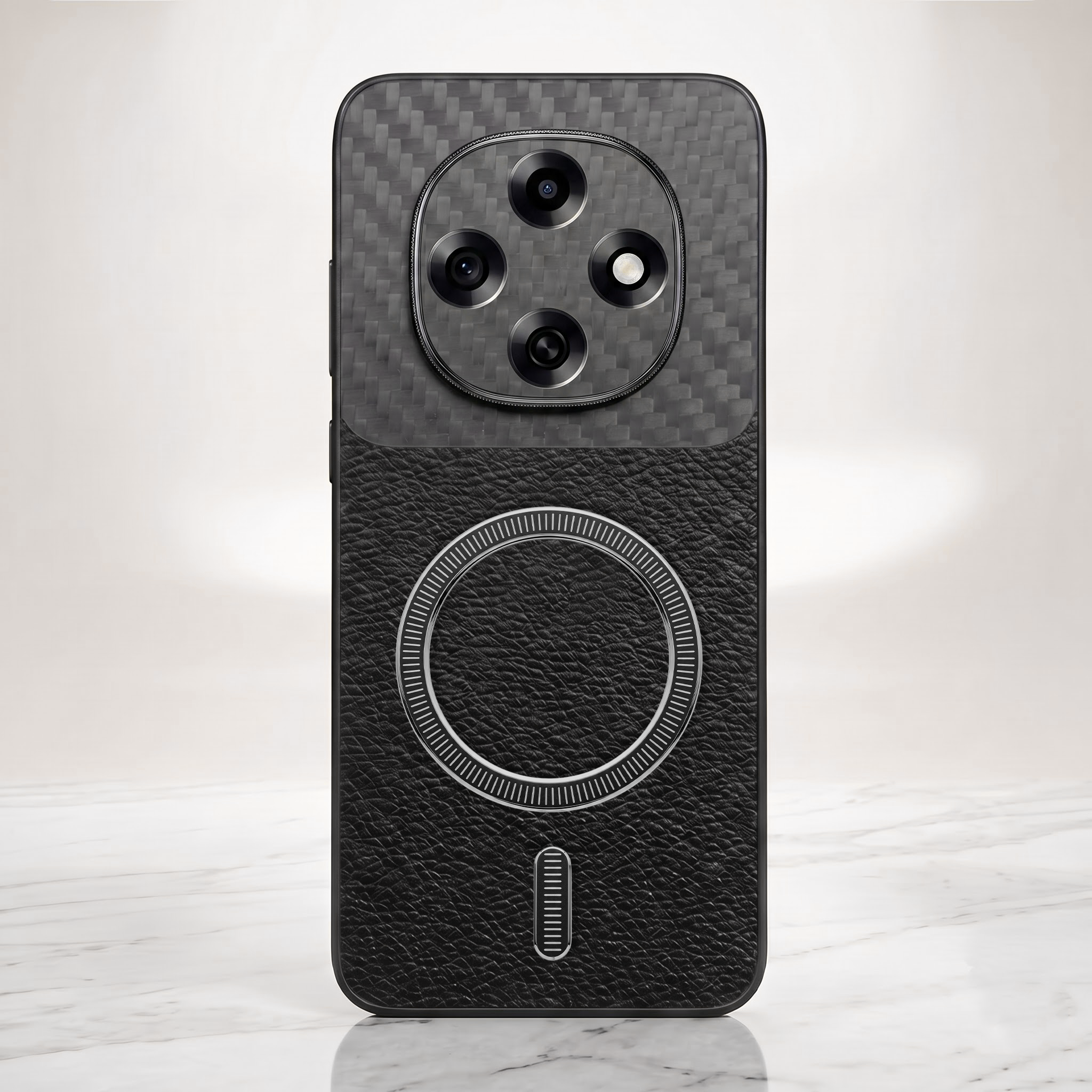 Oppo F31 Pro 5G Carbon Fiber Leather Hybrid MagSafe Magnetic Case