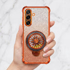 Samsung Galaxy A36 5G Stress Buster Wheel Rotating Shimmer Airbag Cosmic Orange Case