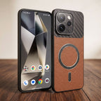 Oppo Reno 15 Pro Mini 5G Carbon Fiber Leather Hybrid MagSafe Magnetic Case