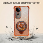 Vivo V40 Pro 5G Stress Buster Wheel Rotating Shimmer Airbag Cosmic Orange Case