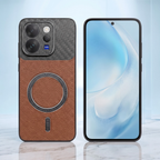 Vivo V70 5G Carbon Fiber Leather Hybrid MagSafe Magnetic Case
