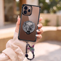 Oppo Reno 15 Pro Mini 5G Transparent Airbag Butterfly Stand Case with Charm Strap