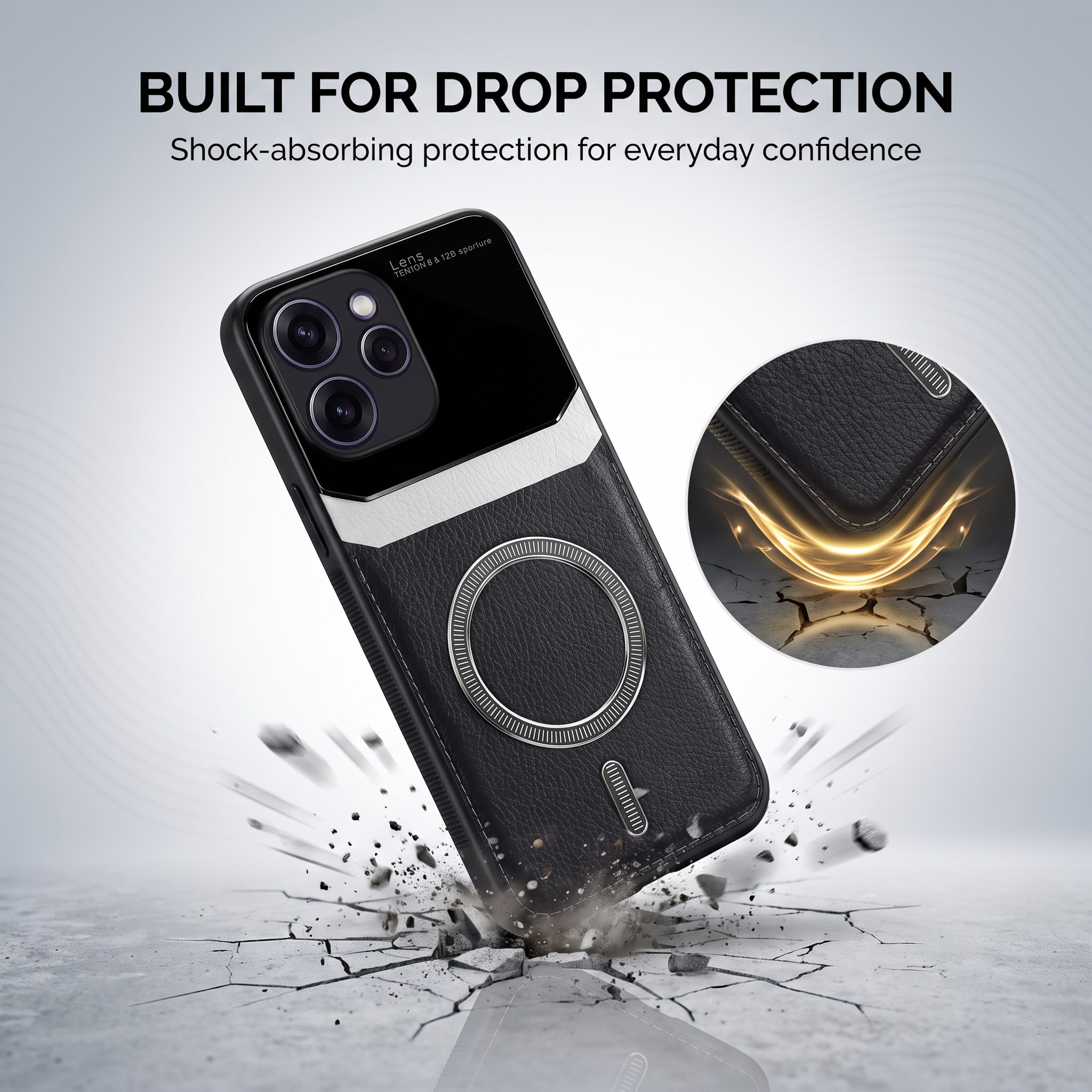 Oppo Reno 15 Pro Mini 5G Premium Magsafe Magnetic Leather Lens Protective Case