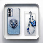 Samsung Galaxy A55 5G Stunning Shimmer Electroplating Butterfly Stand Charm Case