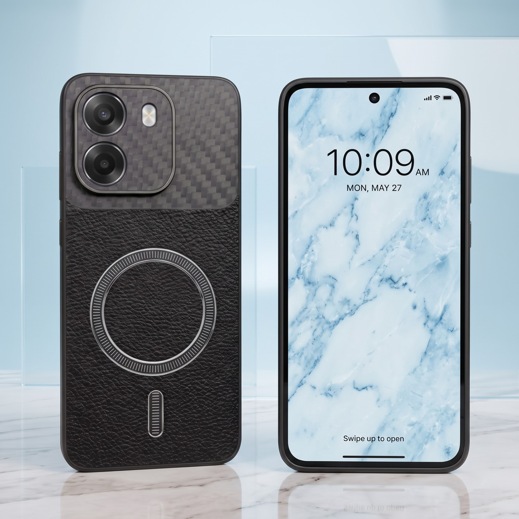 Oppo K14 5G Carbon Fiber Leather Hybrid MagSafe Magnetic Case