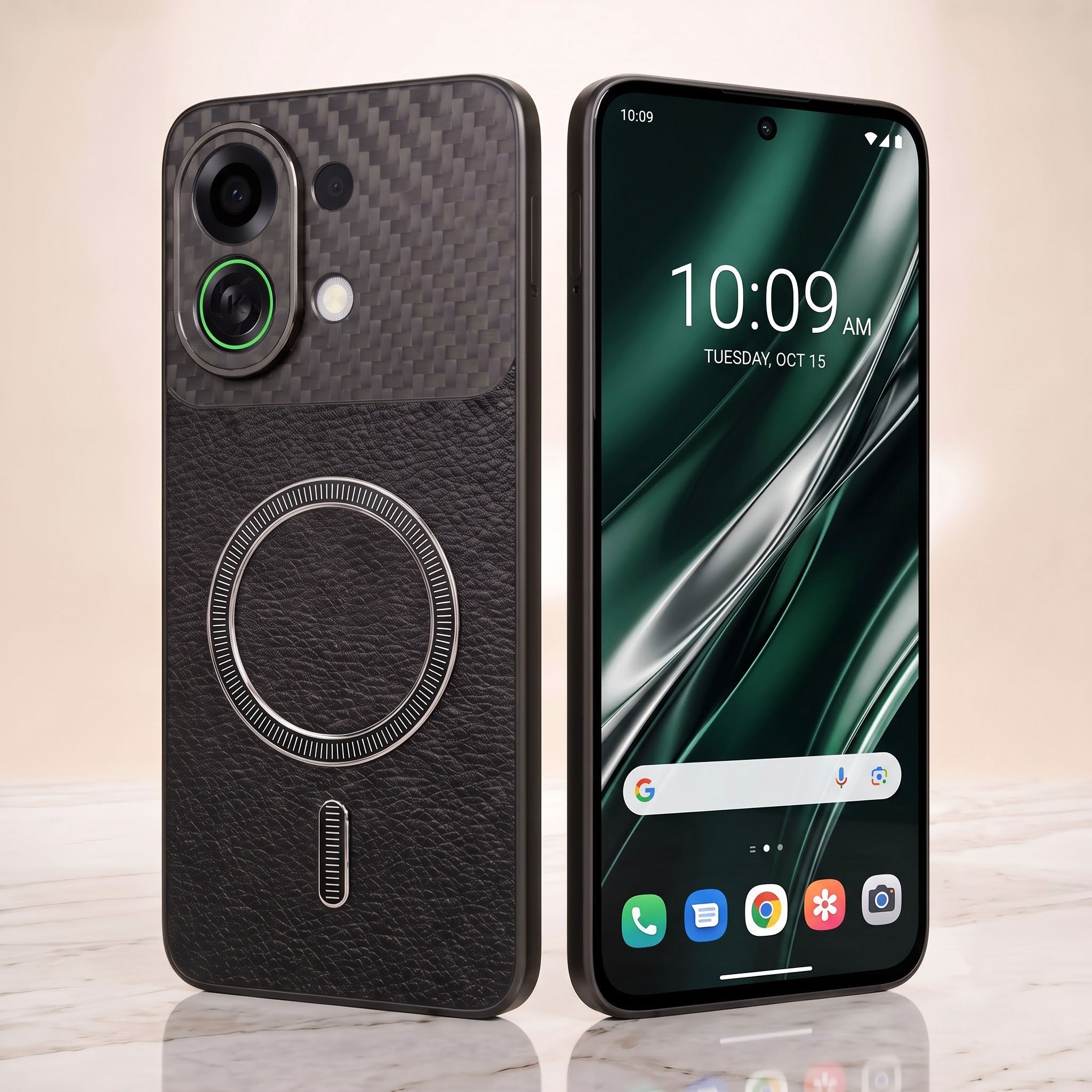 Oppo K13 Turbo 5G Carbon Fiber Leather Hybrid MagSafe Magnetic Case