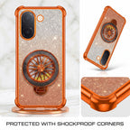 Vivo V60e 5G Stress Buster Wheel Rotating Shimmer Airbag Cosmic Orange Case