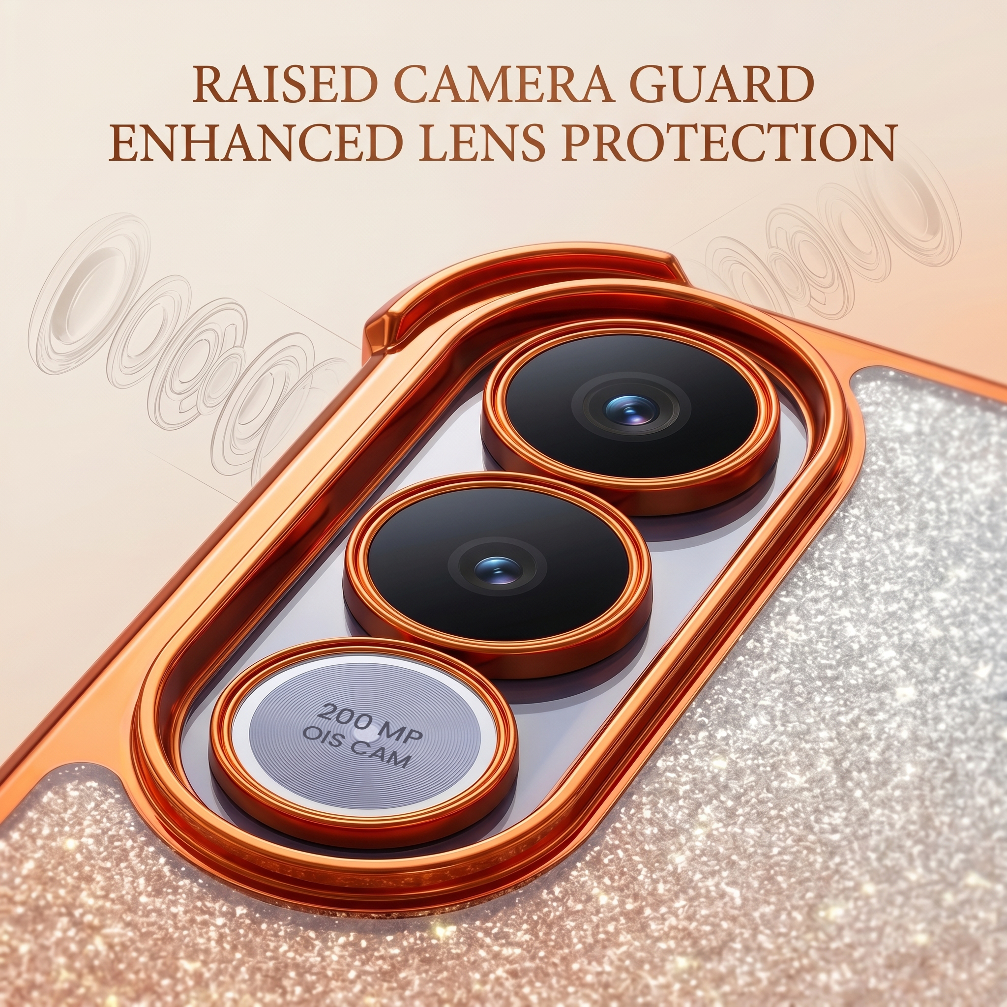 Vivo V70 FE 5G Luxury Shockproof Shimmer Airbag Cosmic Orange Case