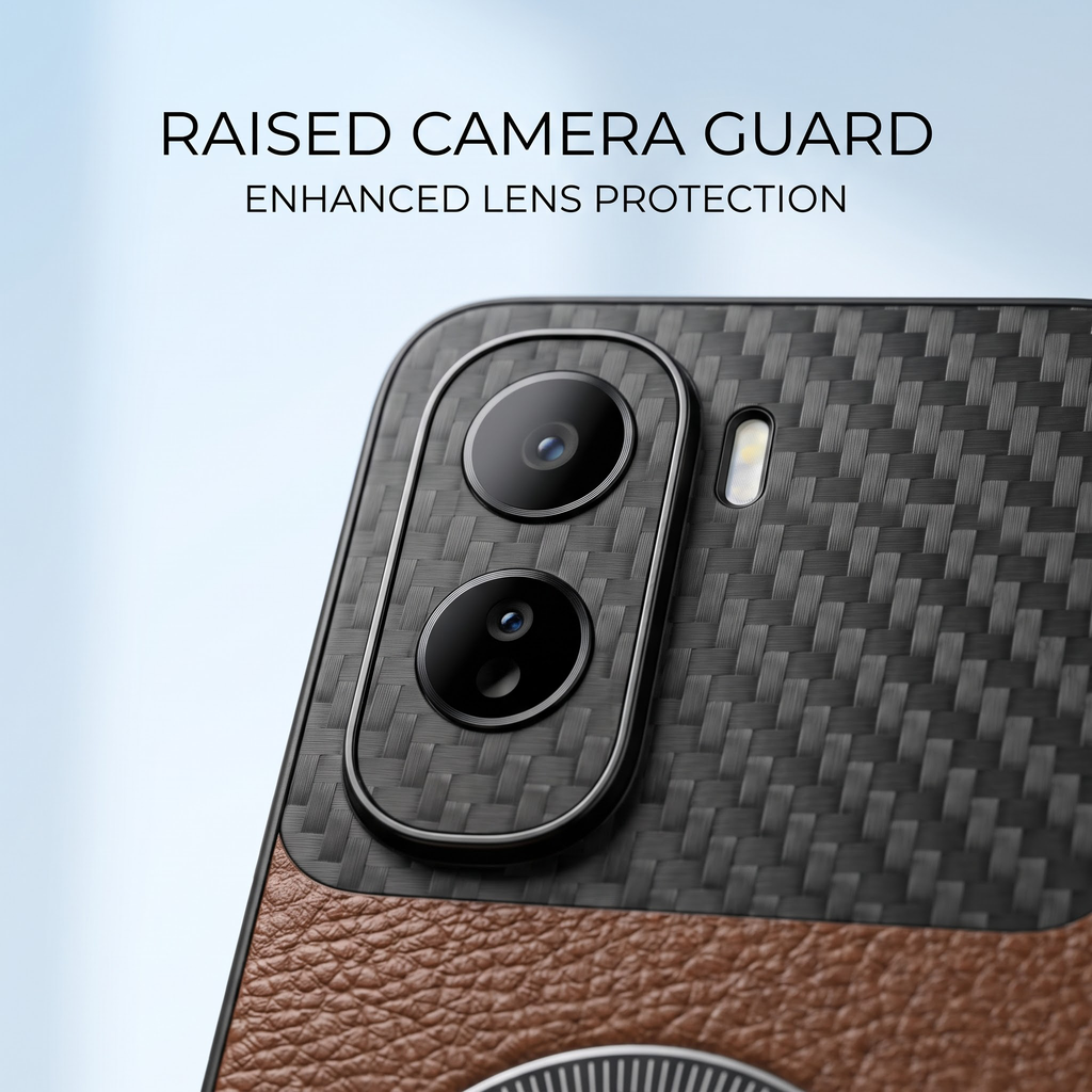 Vivo T5 Pro 5G Carbon Fiber Leather Hybrid MagSafe Magnetic Case