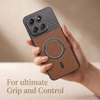 Motorola Edge 70 5G Carbon Fiber Leather Hybrid MagSafe Magnetic Case