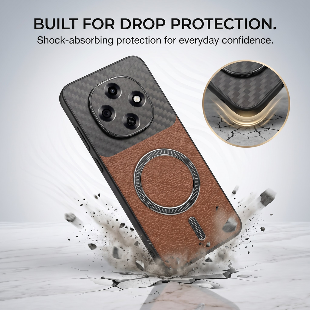 Oppo F31 Pro 5G Carbon Fiber Leather Hybrid MagSafe Magnetic Case