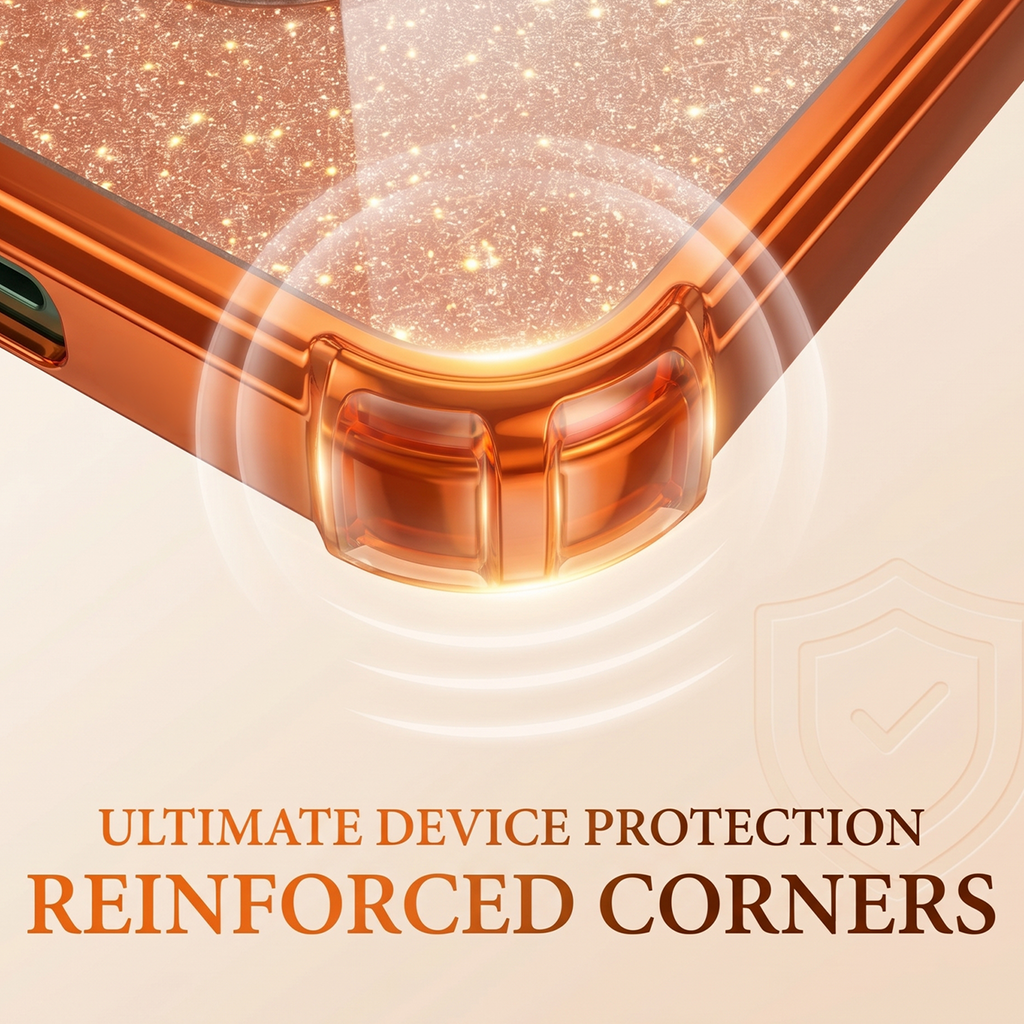 Vivo V60 5G Luxury Shockproof Shimmer Airbag Cosmic Orange Case