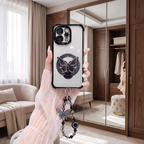 Vivo V70 5G Transparent Airbag Butterfly Stand Case with Charm Strap