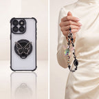 Motorola Edge 70 5G Transparent Airbag Butterfly Stand Case with Charm Strap
