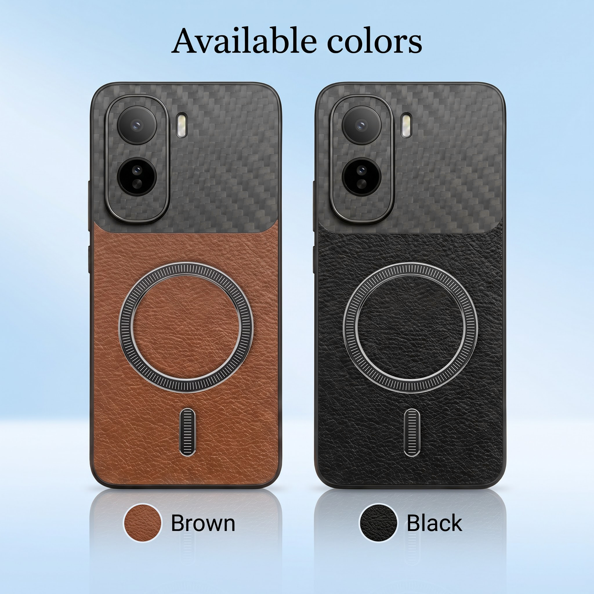 Vivo T5 Pro 5G Carbon Fiber Leather Hybrid MagSafe Magnetic Case