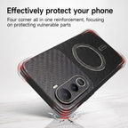 Vivo Y400 Pro 5G Carbon Fiber Leather Hybrid MagSafe Magnetic Case