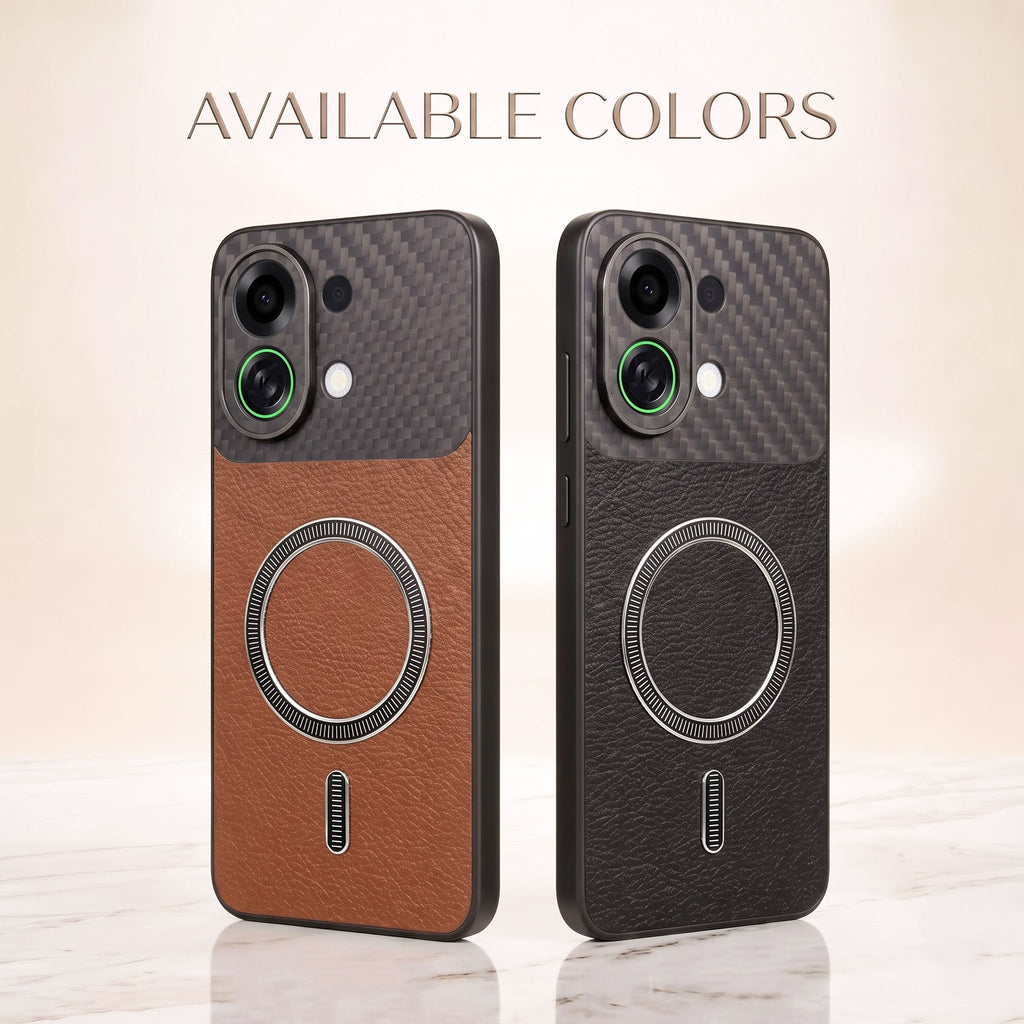 Oppo K13 Turbo 5G Carbon Fiber Leather Hybrid MagSafe Magnetic Case