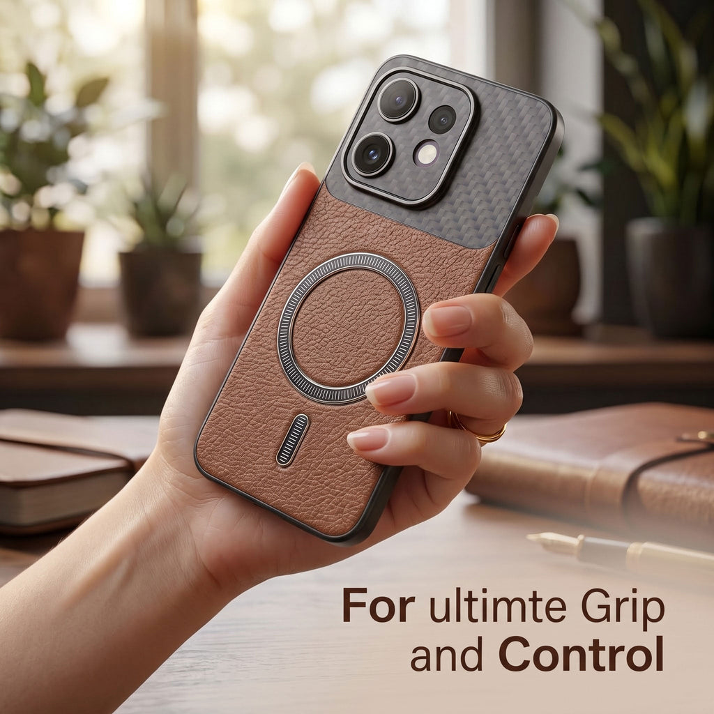 Oppo Reno 16 5G Carbon Fiber Leather Hybrid MagSafe Magnetic Case
