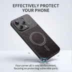 Oppo Reno 15 5G Carbon Fiber Leather Hybrid MagSafe Magnetic Case