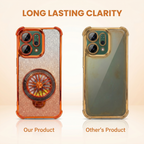 Oppo Reno 14 5G Stress Buster Wheel Rotating Shimmer Airbag Cosmic Orange Case