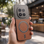 Redmi Note 15 Pro+ 5G Carbon Fiber Leather Hybrid MagSafe Magnetic Case