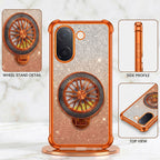 Vivo V60e 5G Stress Buster Wheel Rotating Shimmer Airbag Cosmic Orange Case
