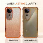 Vivo V40 Pro 5G Luxury Shockproof Shimmer Airbag Cosmic Orange Case